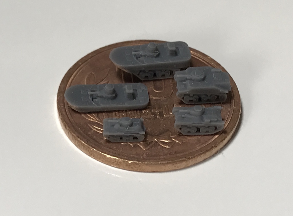 1/700 JPN SET3 日本軍 軽戦車 97式テケ、95式ハ号、特2式内火艇