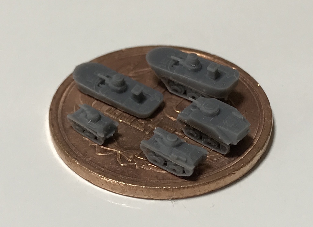 1/700 JPN SET3 日本軍 軽戦車 97式テケ、95式ハ号、特2式内火艇