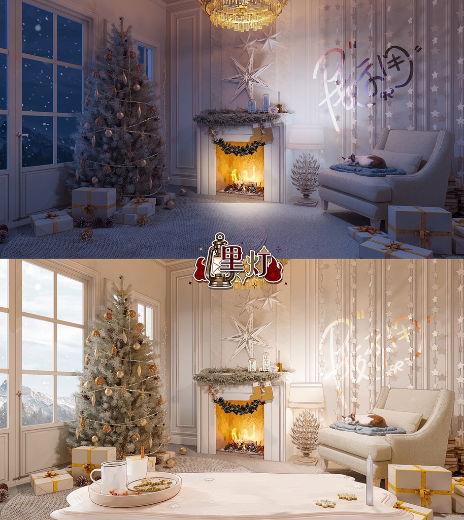 【動く配信背景】ホワイトクリスマス/white christmas/白色圣诞