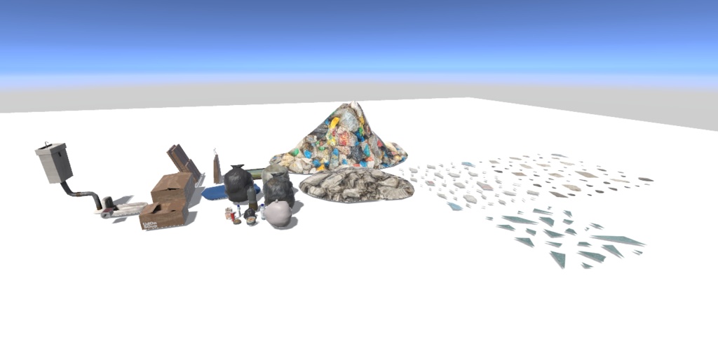 【無料】【Trash_Prop_Pack】【暮らしの名残セット】【Unity】