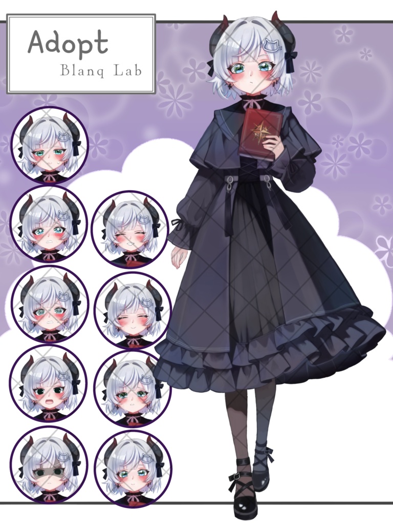 【Adopt販売】オリジナルキャラクター(立ち絵+表情差分9種)