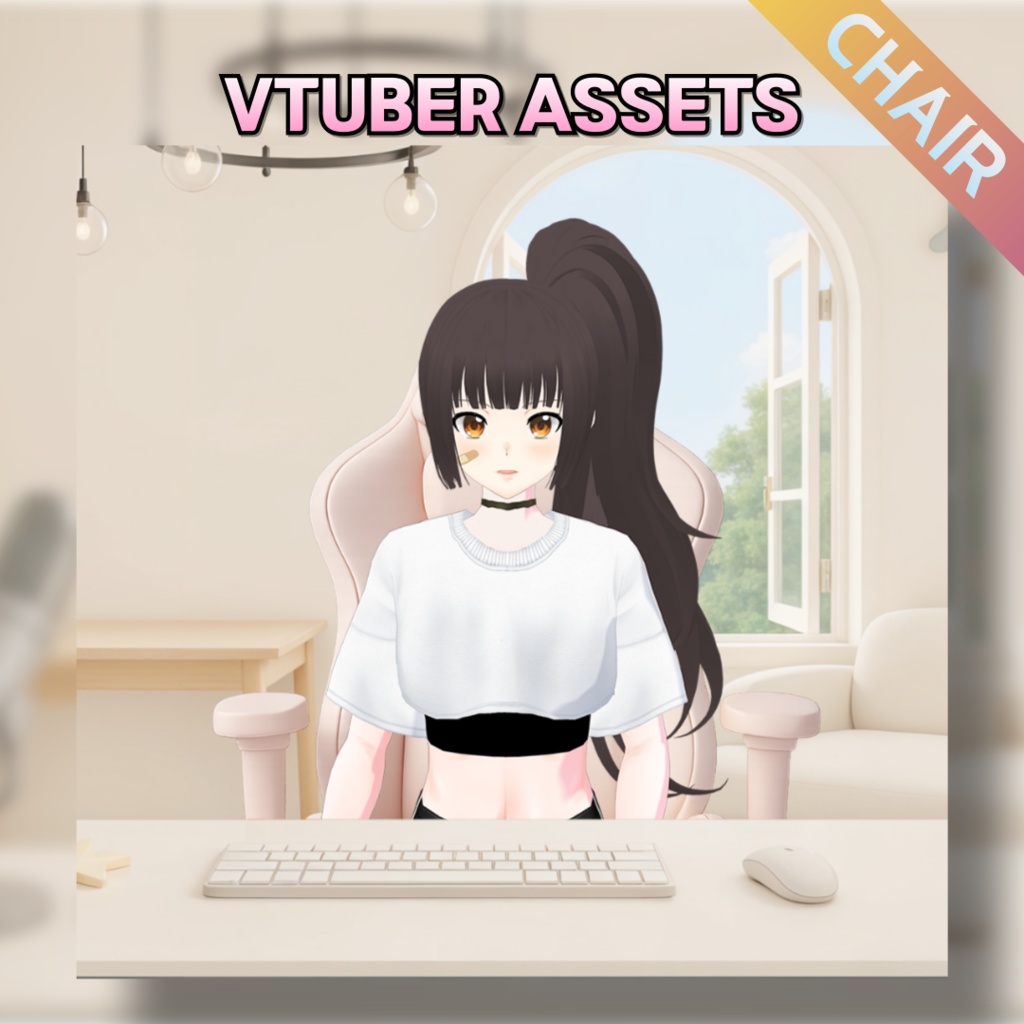 5種のVtuber用ゲーミングチェア + 配信用スタジオ背景 / 5x VTuber Gaming Chairs + Studio Background