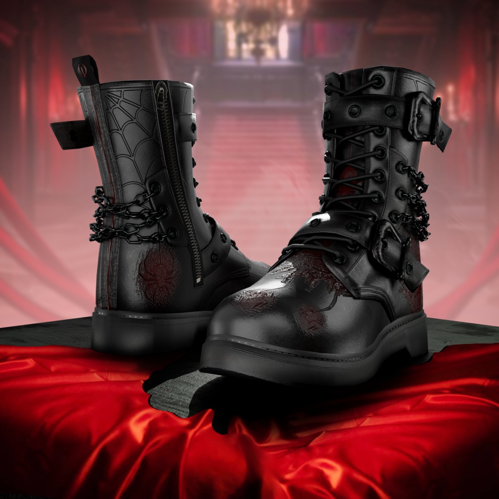 OD Techwear Rangers Halloween | Blood - Scar - Spider | Ankle boots | Shoes | 3D Asset | Commercial/Personal License