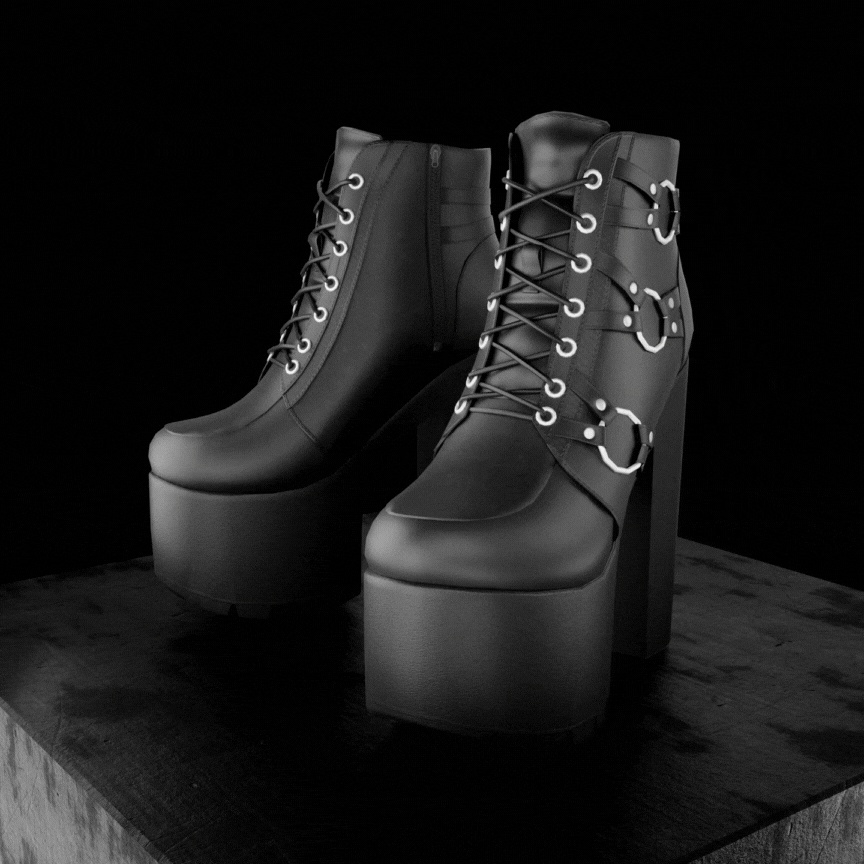 OD Techwear Boots | Ankle boots | High Heel | 3D Asset | Commercial/Personal License