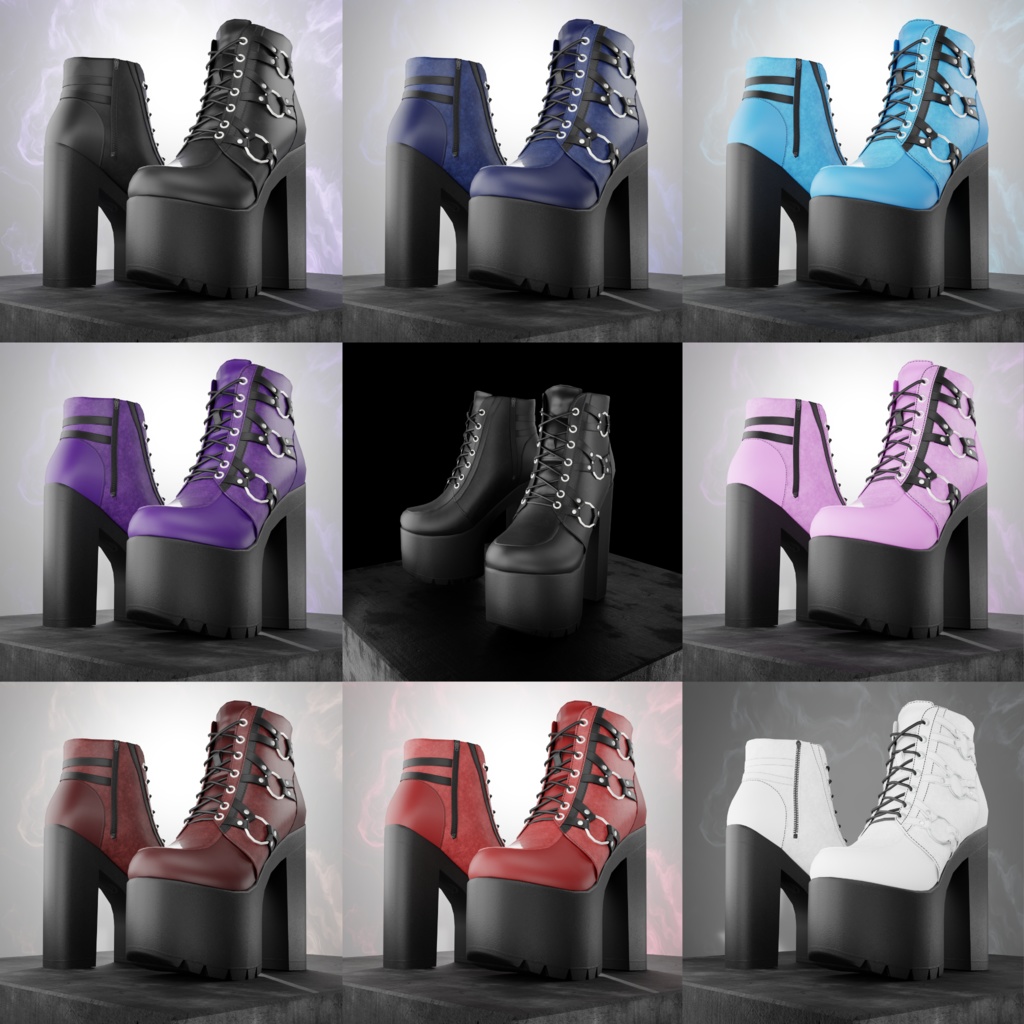 OD Techwear Boots | Ankle boots | High Heel | 3D Asset | Commercial/Personal License