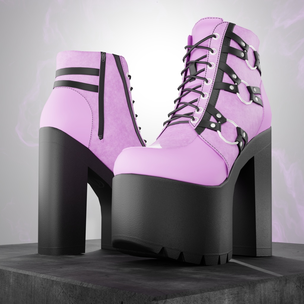 OD Techwear Boots | Ankle boots | High Heel | 3D Asset | Commercial/Personal License