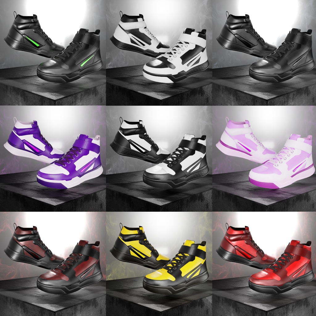 OD Techwear ハイトップ | バスケット | シューズ | 3Dアセット | VRC対応 | 商用/個人ライセンス