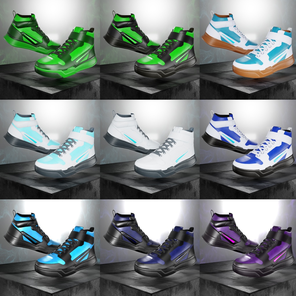 OD Techwear ハイトップ | バスケット | シューズ | 3Dアセット | VRC対応 | 商用/個人ライセンス