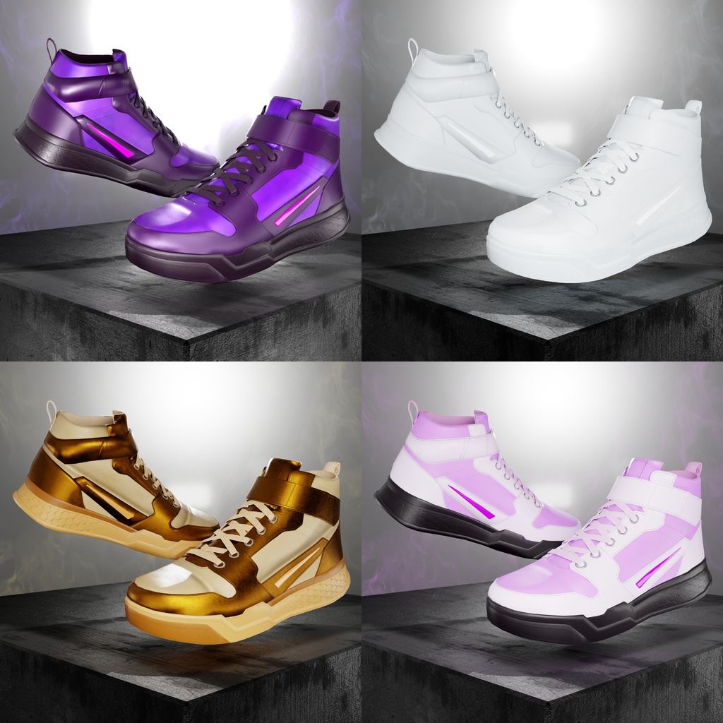 OD Techwear ハイトップ | バスケット | シューズ | 3Dアセット | VRC対応 | 商用/個人ライセンス