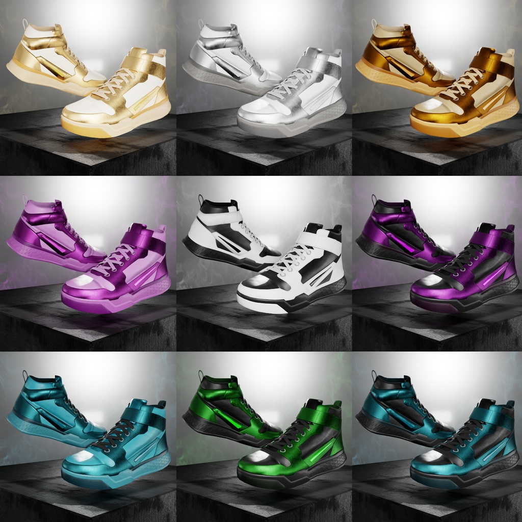 OD Techwear ハイトップ | バスケット | シューズ | 3Dアセット | VRC対応 | 商用/個人ライセンス