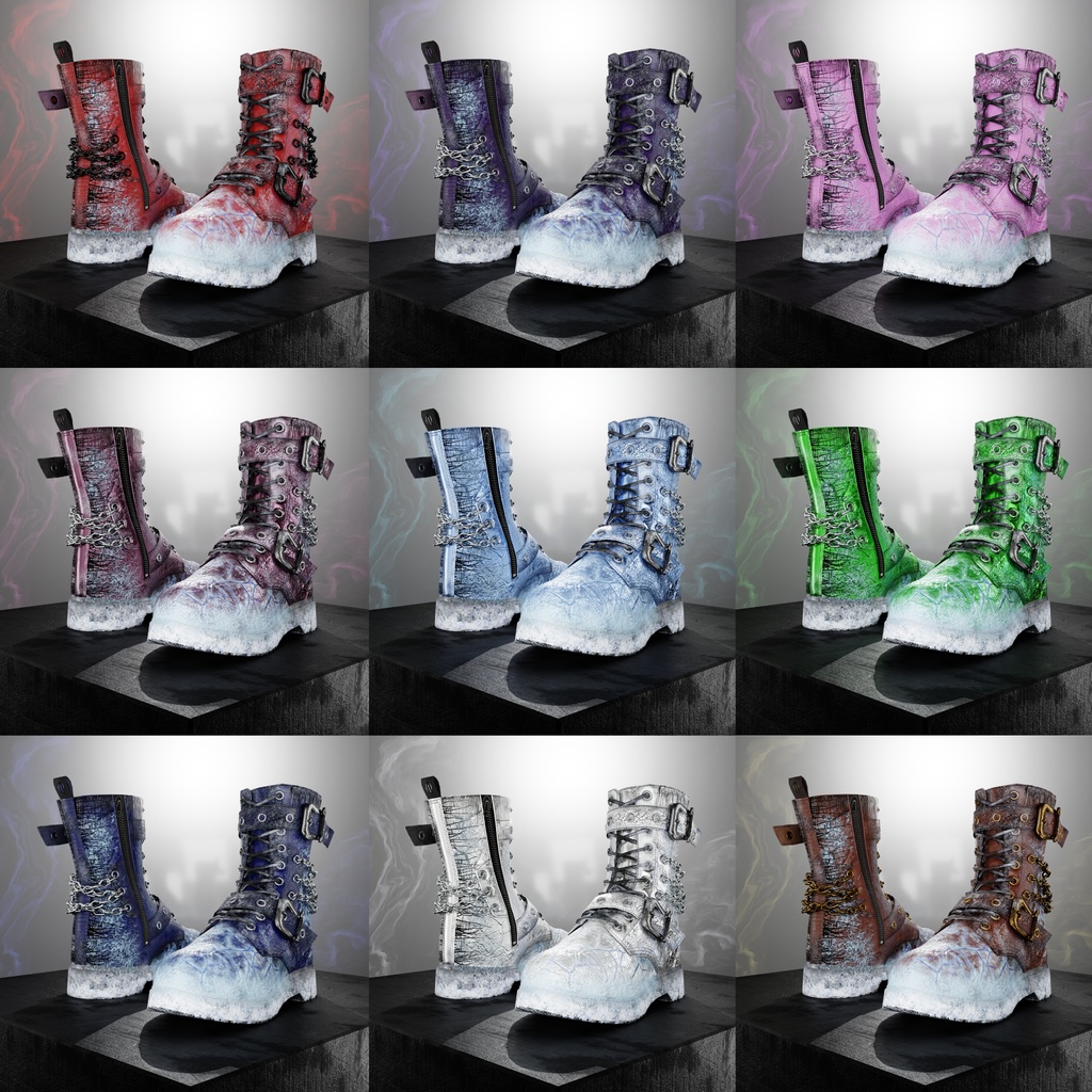 ⭐OD Techwear Rangers Christmas - コンプリートコレクション | アンクルブーツ | シューズ | 3Dアセット | 商用/個人ライセンス