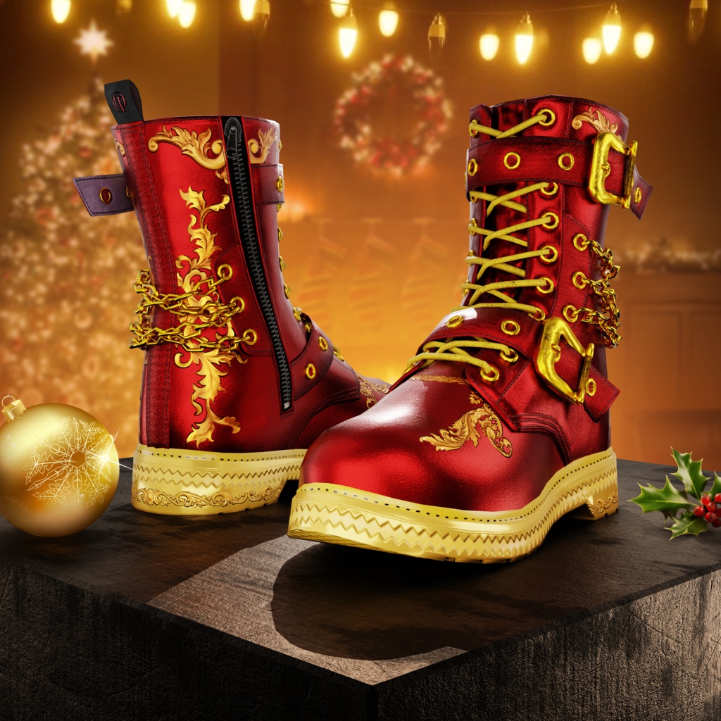 ⭐OD Techwear Rangers Christmas - コンプリートコレクション | アンクルブーツ | シューズ | 3Dアセット | 商用/個人ライセンス