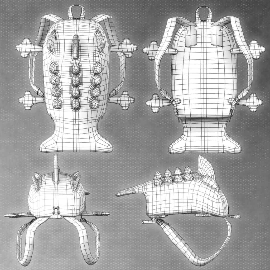 OD Dragonet Backpack | バッグ | 歯なし | VRC対応 | 3Dアセット | 商用/個人ライセンス