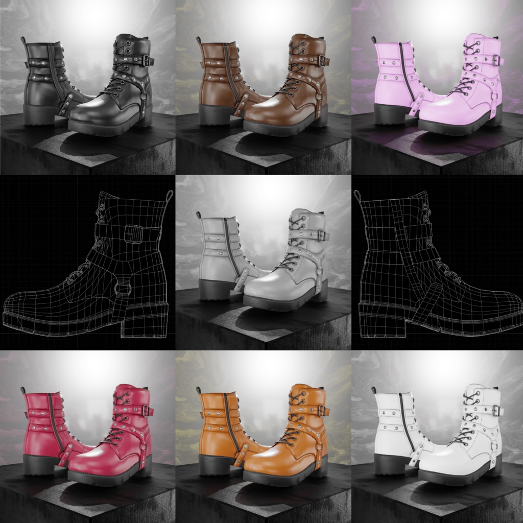 OD Ankle Boots Techwear | Rangers Techwear | Shoes | 3D Asset | Commercial/Personal License