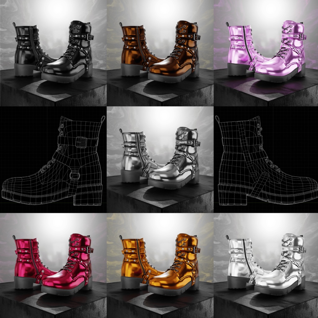 OD Ankle Boots Techwear | Rangers Techwear | Shoes | 3D Asset | Commercial/Personal License