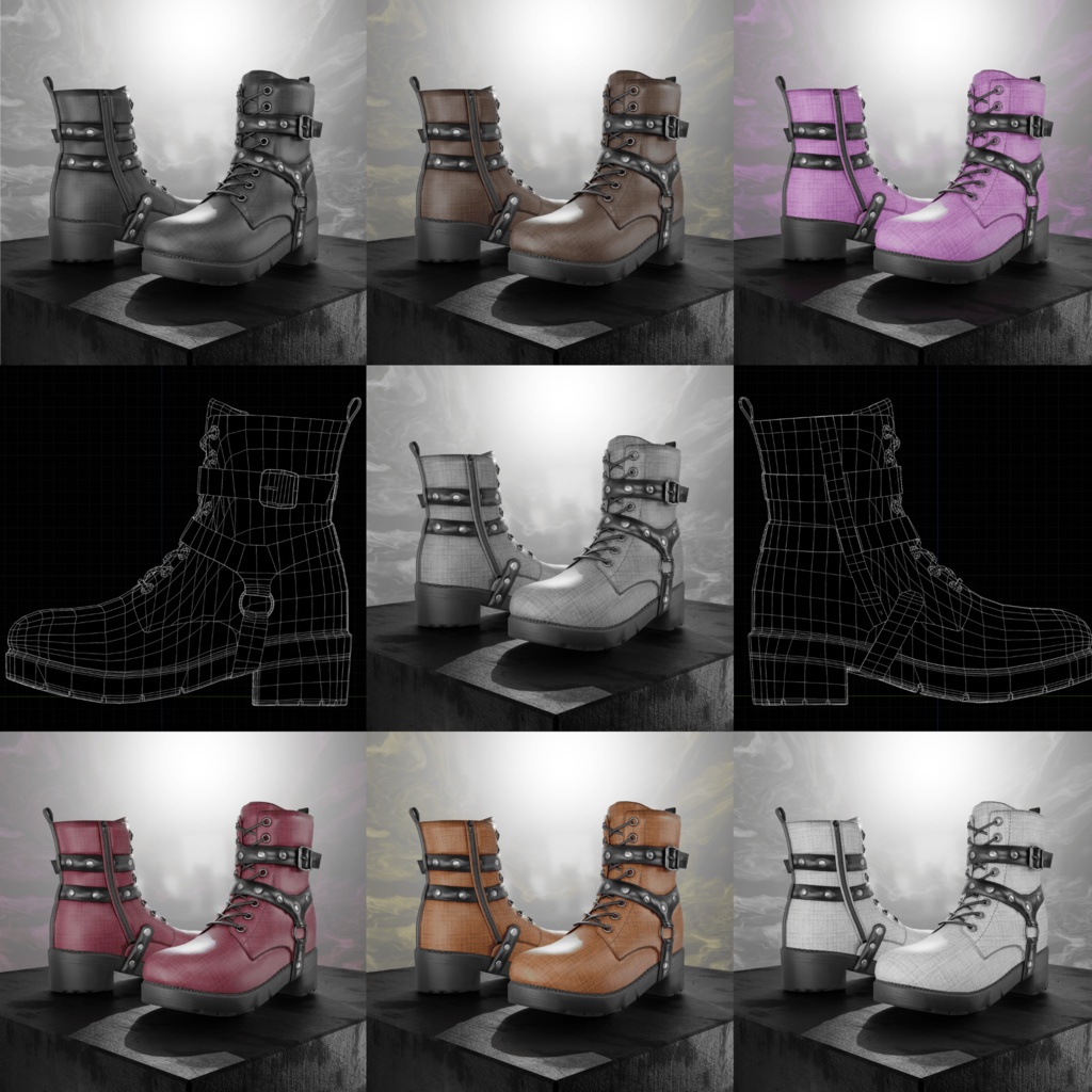 OD Ankle Boots Techwear | Rangers Techwear | Shoes | 3D Asset | Commercial/Personal License