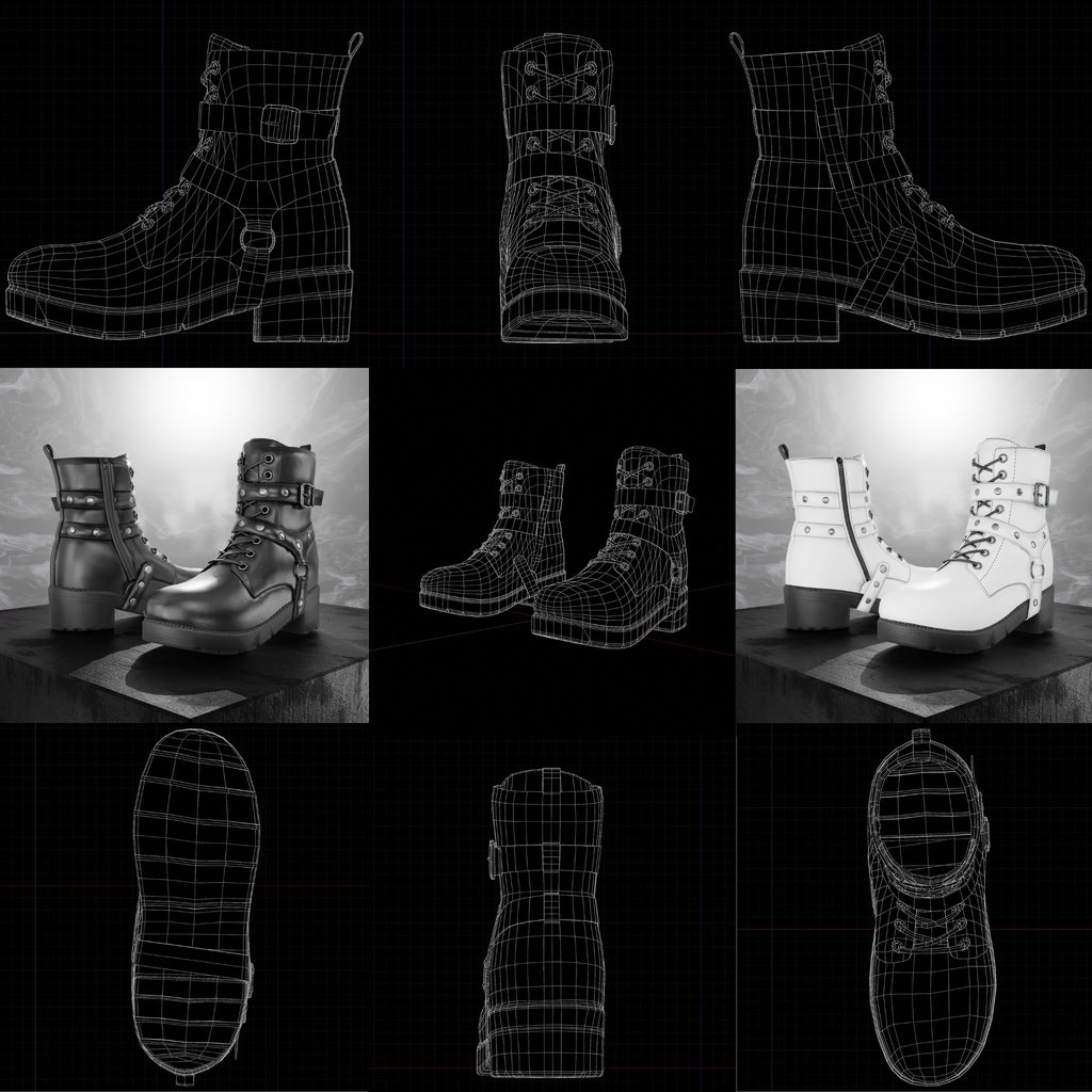 OD Ankle Boots Techwear | Rangers Techwear | Shoes | 3D Asset | Commercial/Personal License