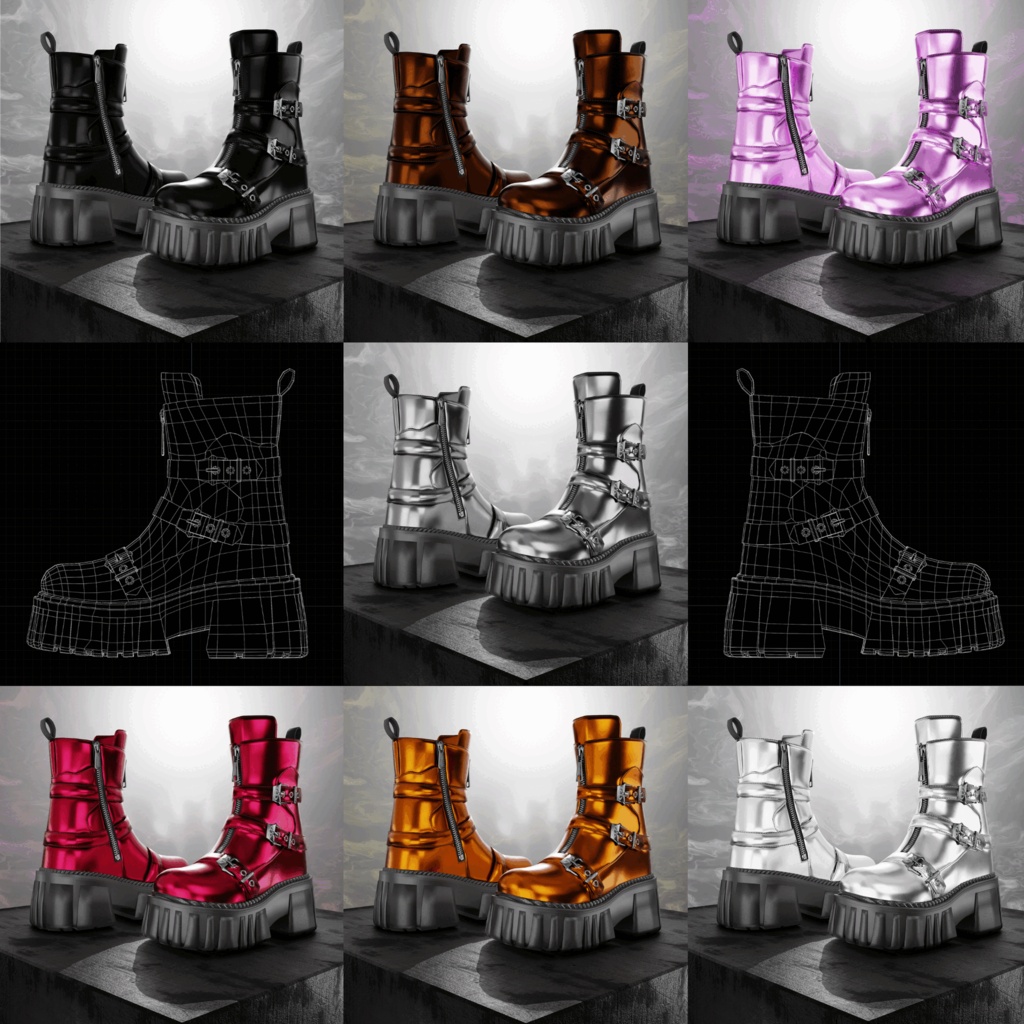 ODコンバットストラップブーツ|レンジャーズテックウェア|シューズ|3Dアセット|商用/個人ライセンス