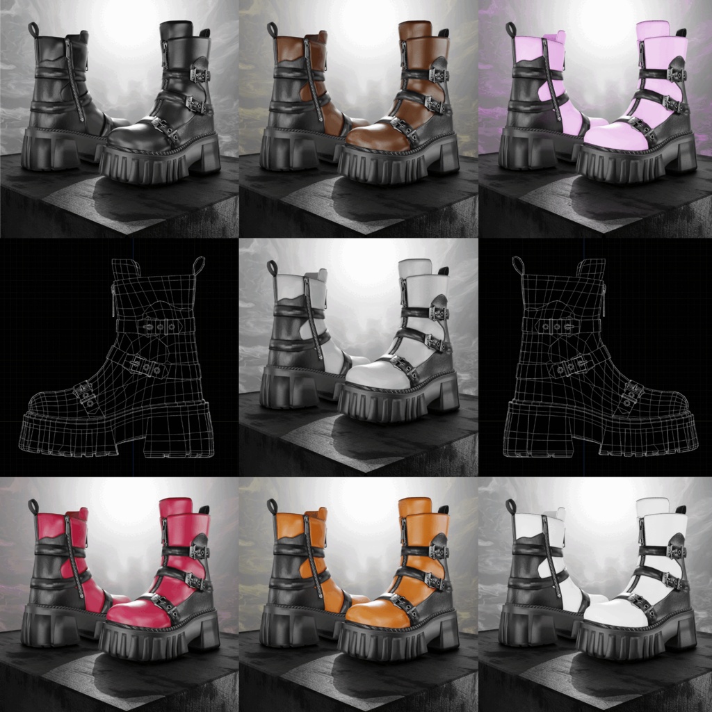 ODコンバットストラップブーツ|レンジャーズテックウェア|シューズ|3Dアセット|商用/個人ライセンス