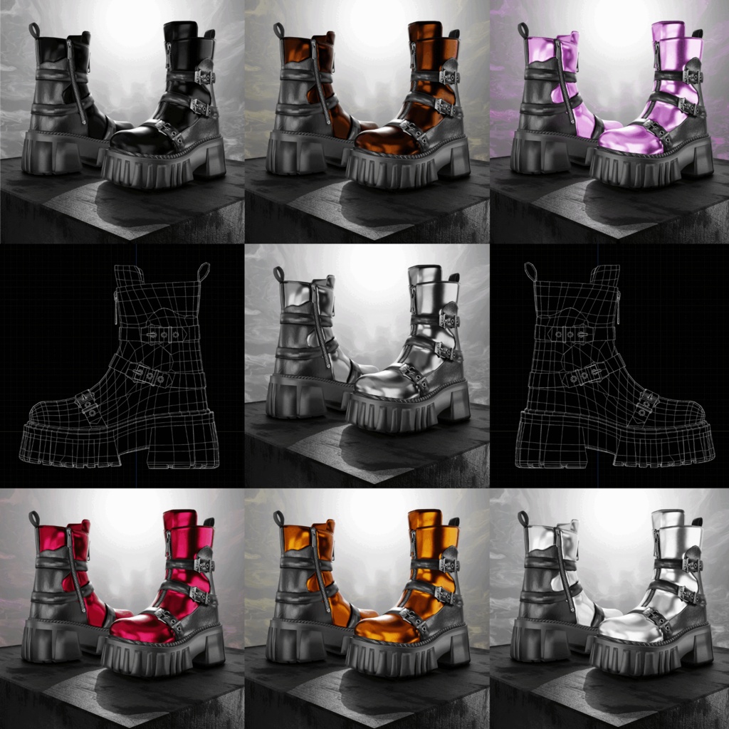 ODコンバットストラップブーツ|レンジャーズテックウェア|シューズ|3Dアセット|商用/個人ライセンス
