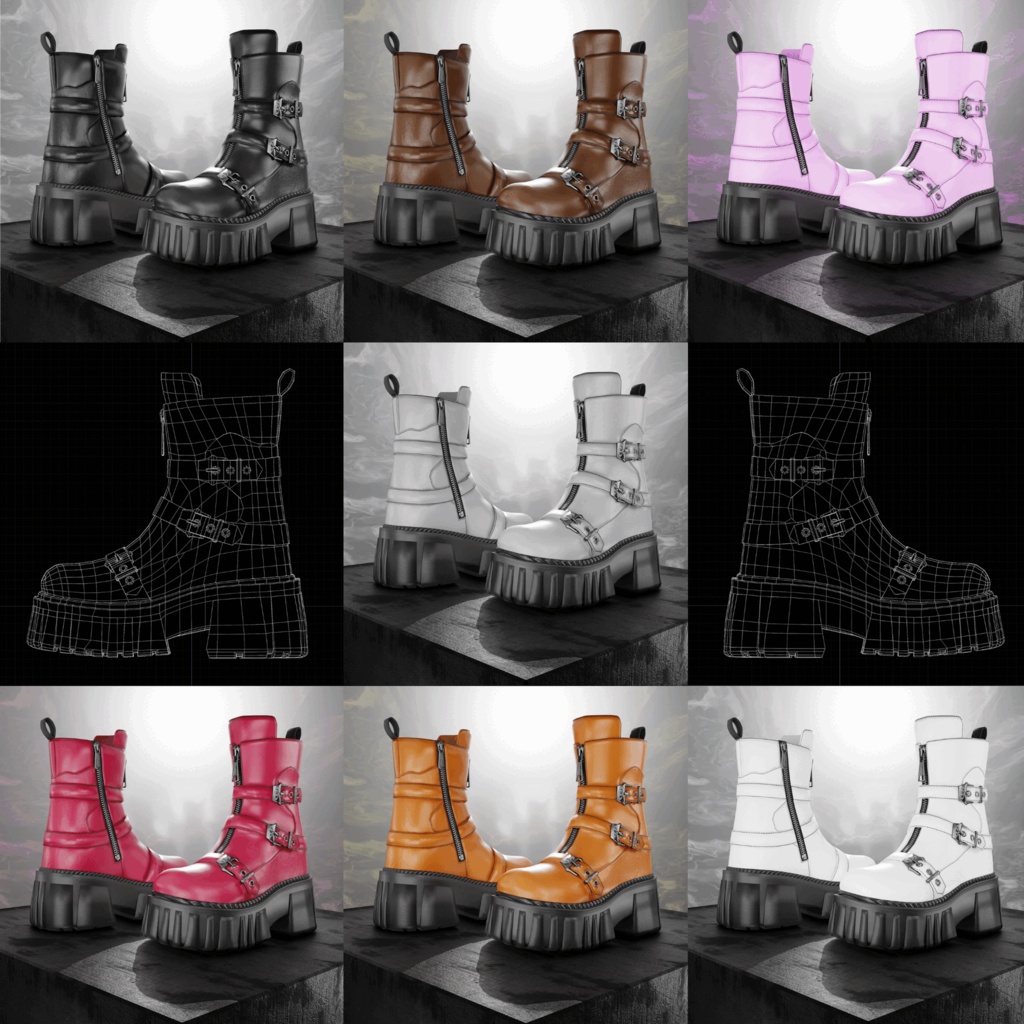 ODコンバットストラップブーツ|レンジャーズテックウェア|シューズ|3Dアセット|商用/個人ライセンス