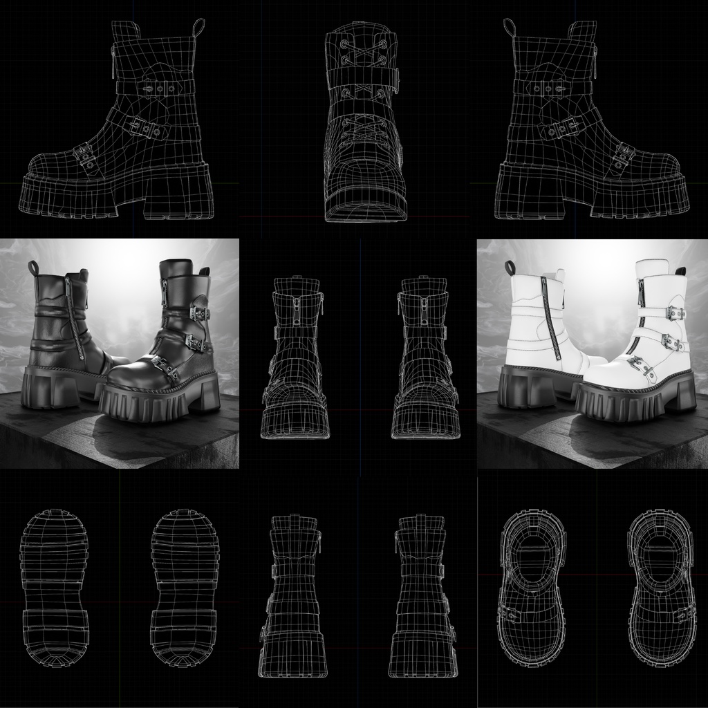 ODコンバットストラップブーツ|レンジャーズテックウェア|シューズ|3Dアセット|商用/個人ライセンス