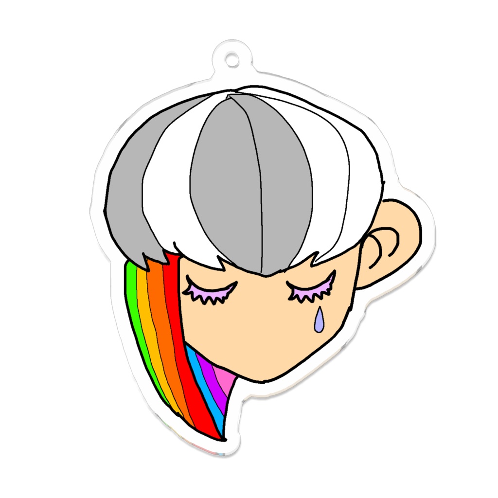 虹色の髪🌈🌈 アクリルキーホルダー