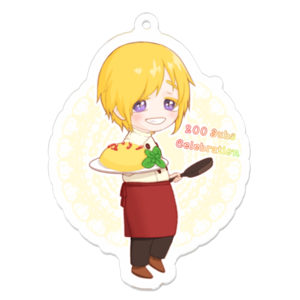 登録者数200人記念 マリノのコーティングアクリルキーホルダー