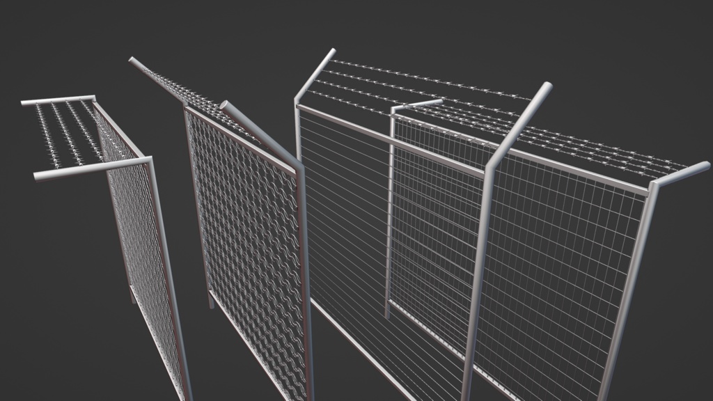 Geometry Nodes Wire Fence - 有刺鉄線付フェンス自動生成ノード
