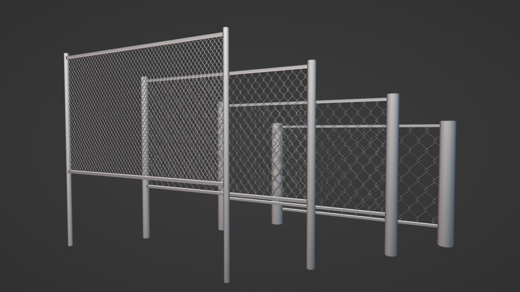 Geometry Nodes Wire Fence - 有刺鉄線付フェンス自動生成ノード