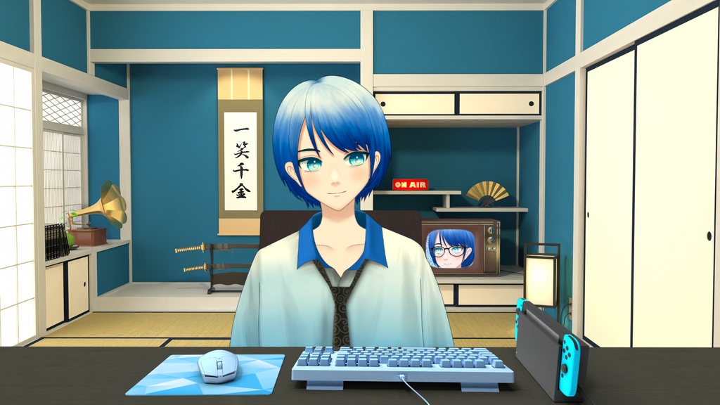 和室背景素材 全9色 (机・椅子つき)