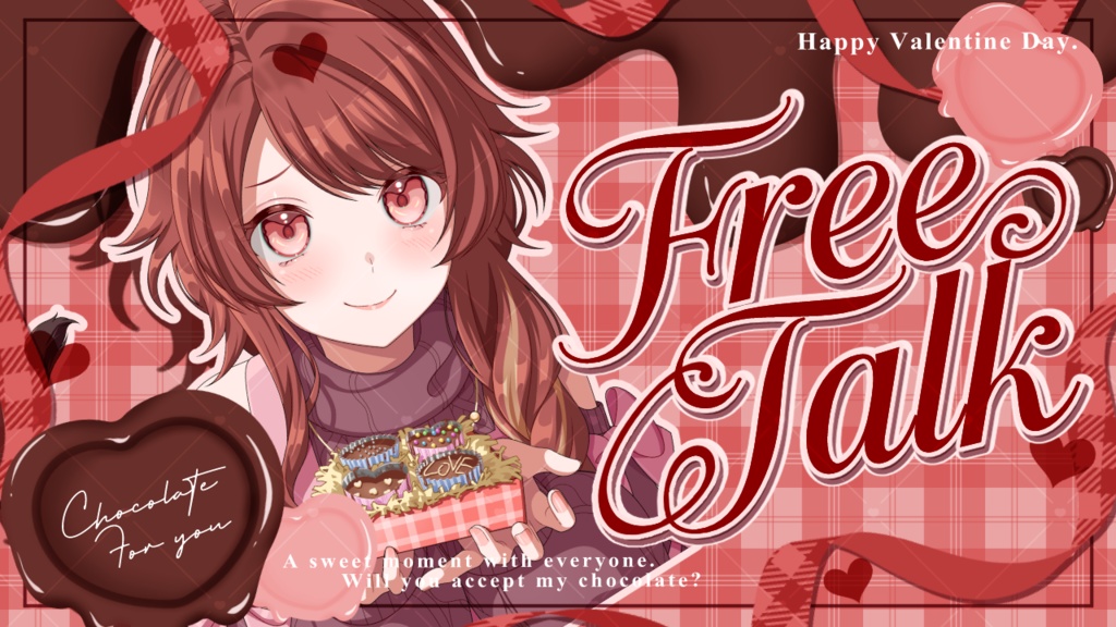 バレンタイン用 雑談 サムネイル素材セット ❤.° 全3色