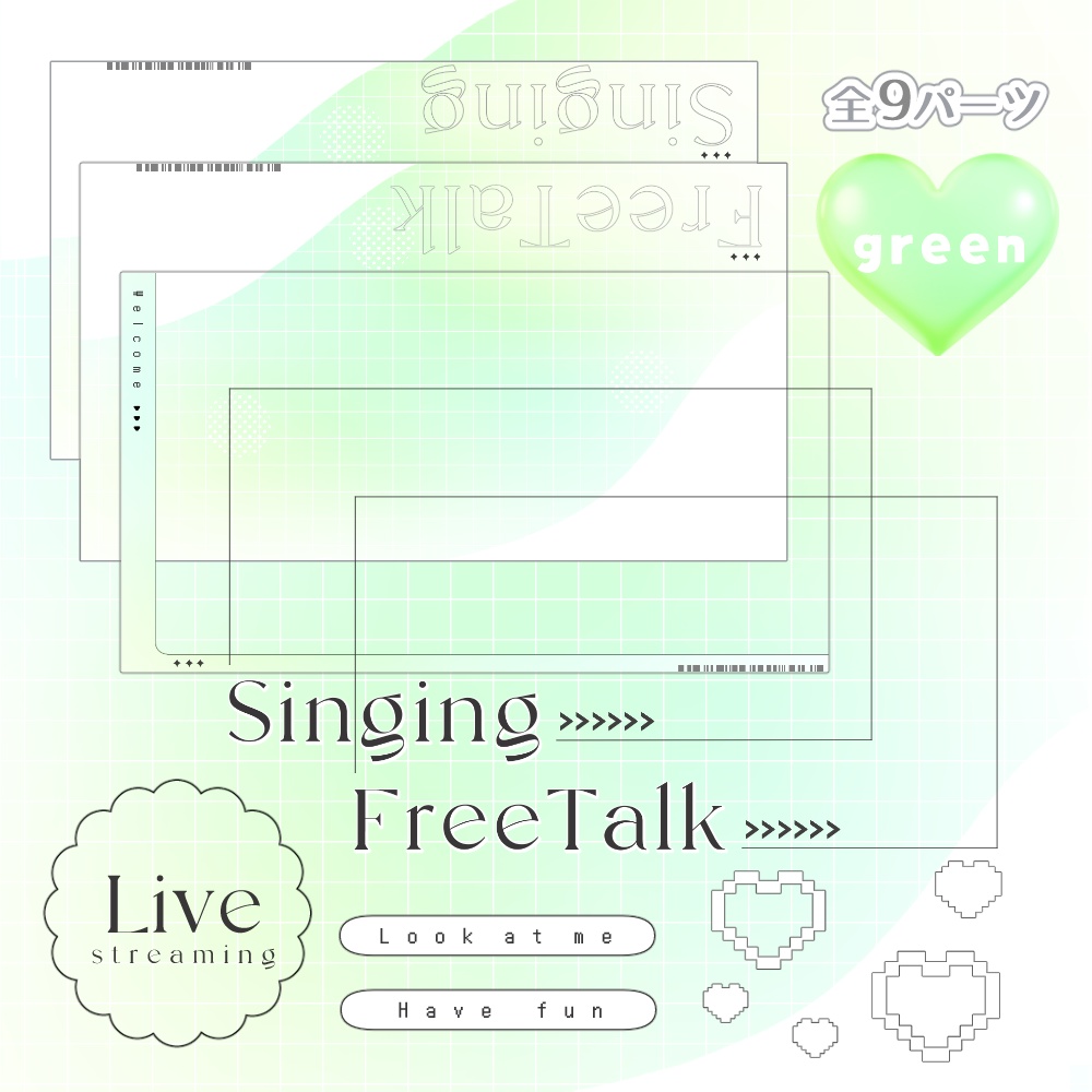 【サムネ素材】Y2K風 雑談 歌枠 サムネイルセット 🤍.° カラバリ 全5色