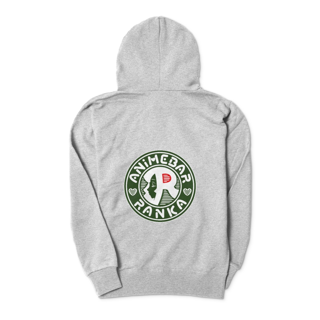 ランカ_ジップパーカー_表裏ロゴ(グレー)