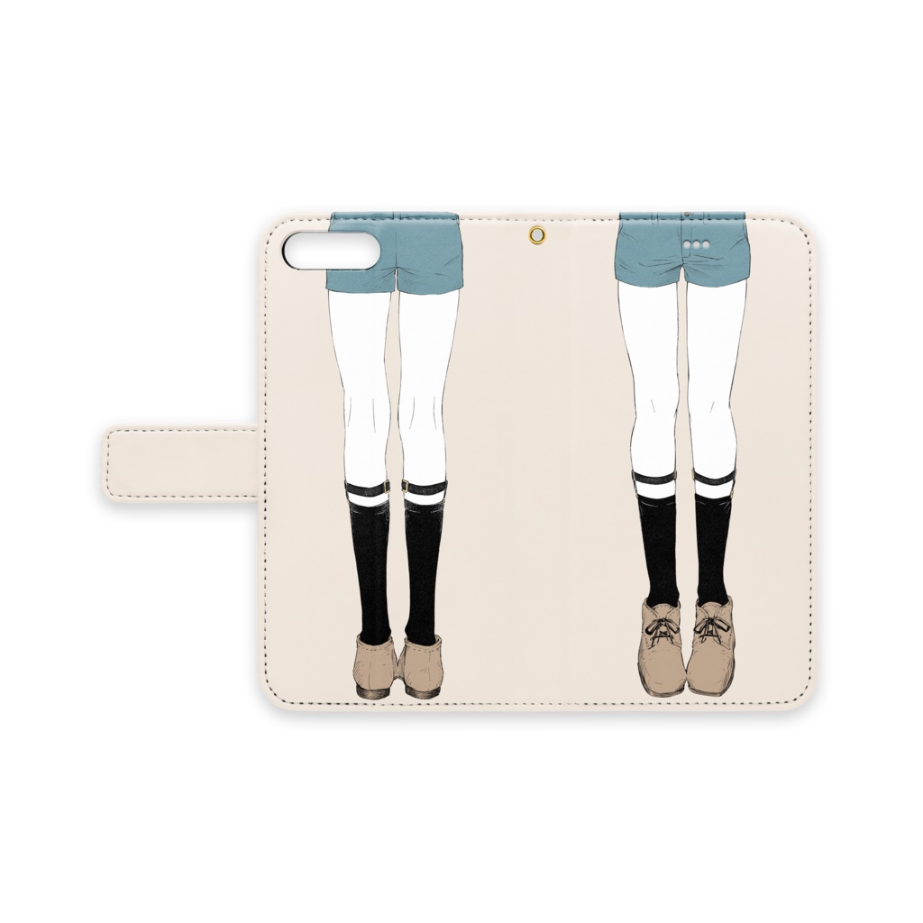 少年のおみあしiPhoneケース（薄茶）