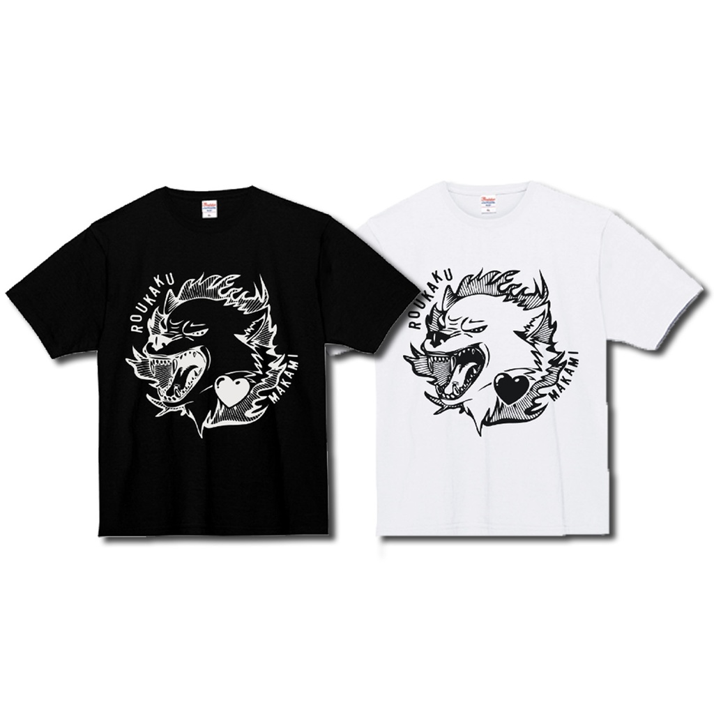 狼赫まかみシンボルロゴTシャツ(白/黒)