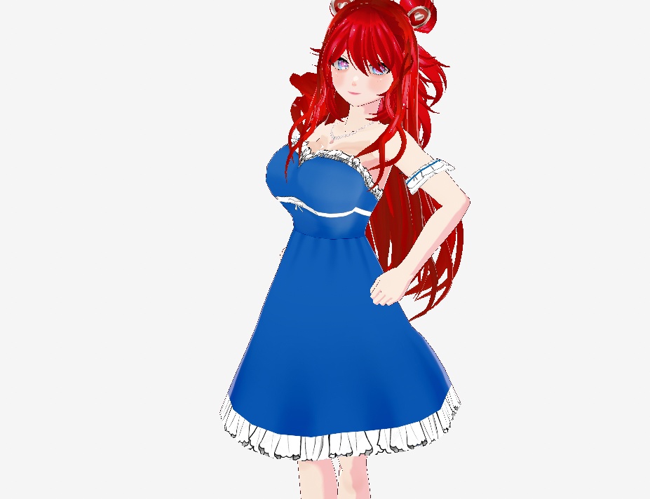 【 VRoid 】 vtuber blue dress