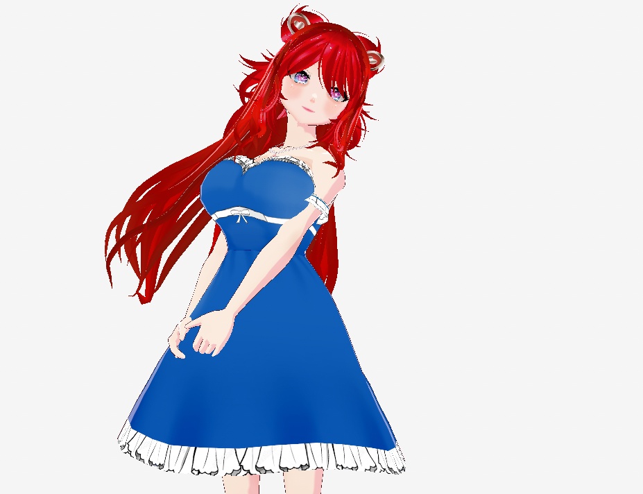 【 VRoid 】 vtuber blue dress
