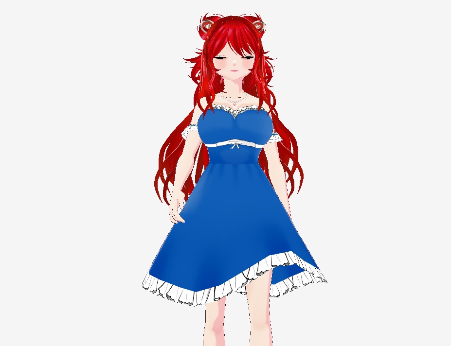 【 VRoid 】 vtuber blue dress
