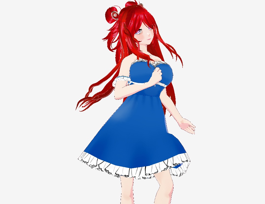 【 VRoid 】 vtuber blue dress