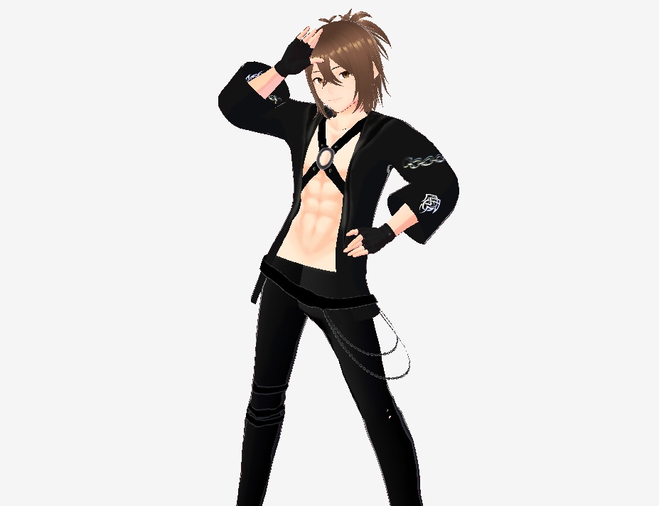 【 VRoid 】bad boy set black man clothes
