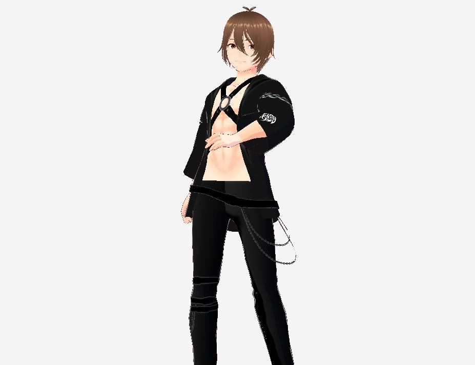 【 VRoid 】bad boy set black man clothes