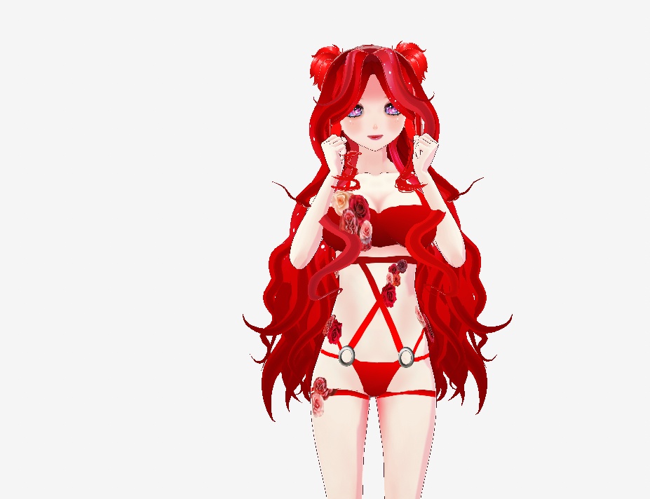 【 VRoid 】red roses fantasy bikini