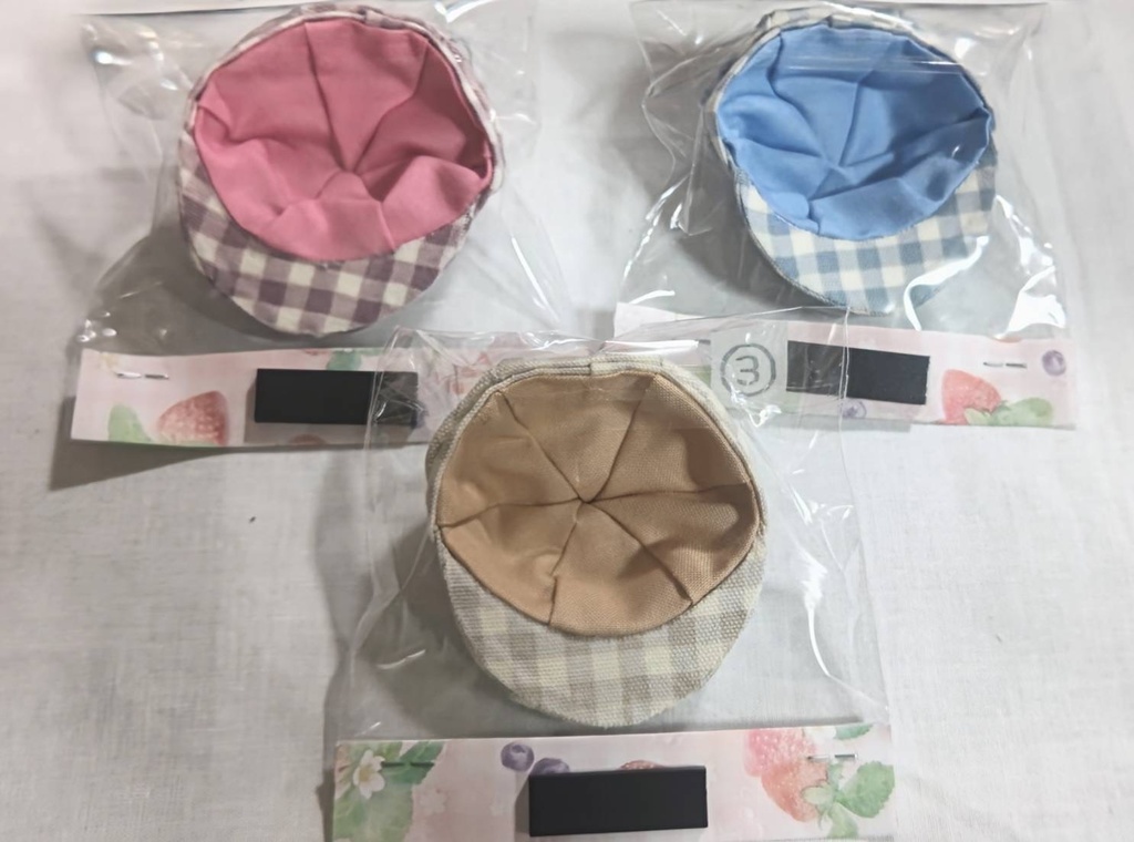 チェック柄キャスケット帽子