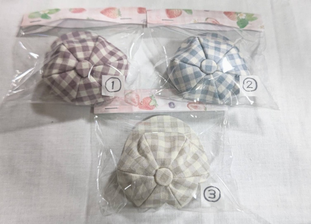 チェック柄キャスケット帽子