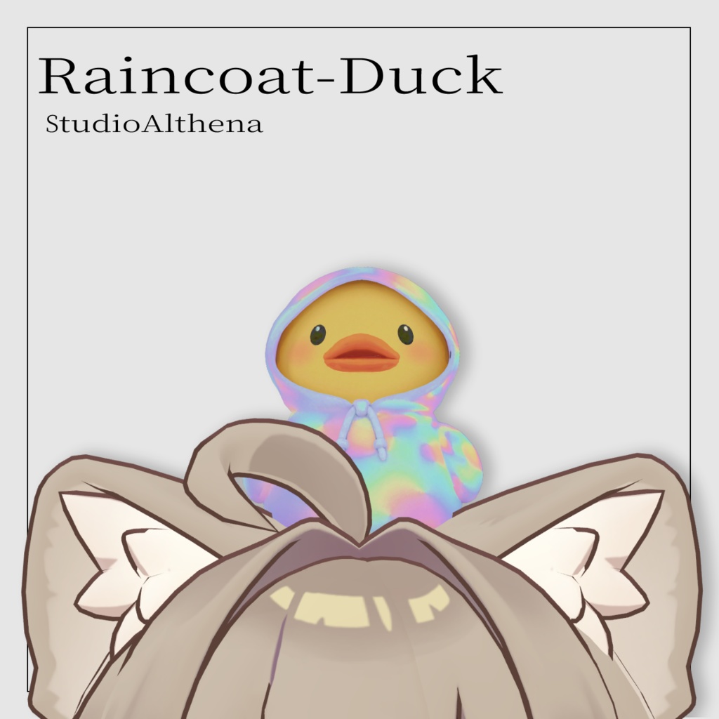 Raincoat-Duck 虹レインコートのアヒルちゃん！頭乗せペット！【VRChat想定】