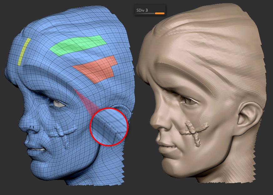 GoBアドオン使用時にZbrush側のクリースを復元する「YT GoB リクリーサー」
