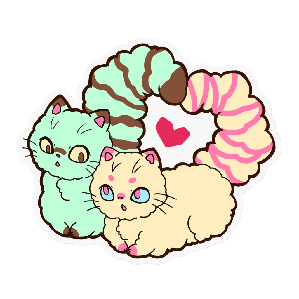 わたわたねこクリアステッカー