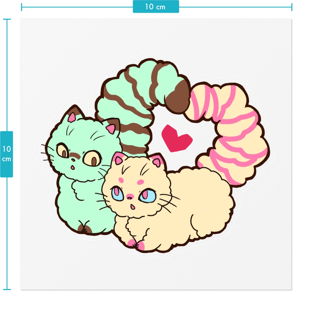 わたわたねこクリアステッカー