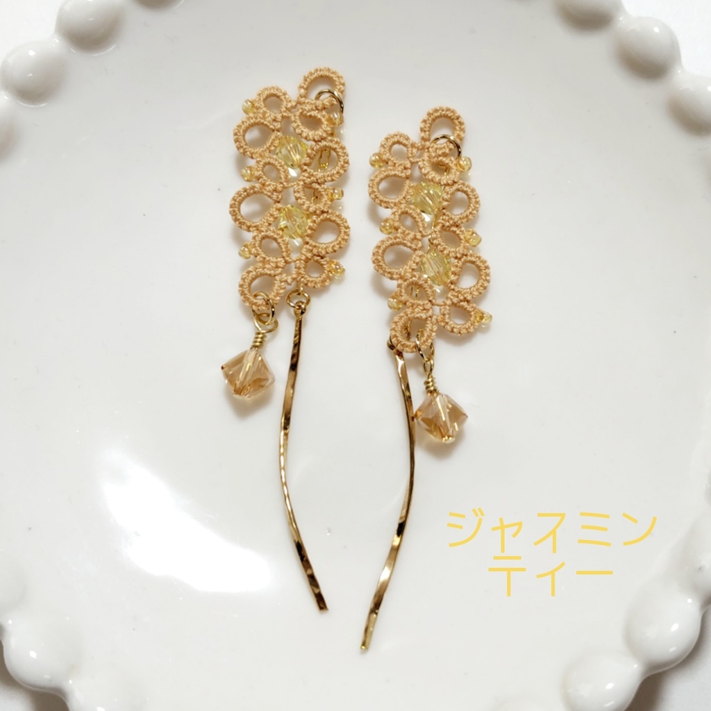 【オリジナル】タティングレースのイヤーアクセサリーサリー